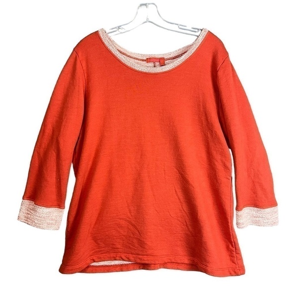 Fresh Produce Sweatshirt Medium Pullover Wide Neck Orange EUC - Picture 2 of 7